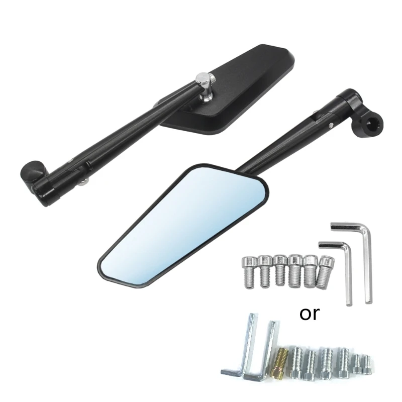

Motorcycle Black Universal 8mm 10mm Side Mirror Rearview Mirror Side Mirrors