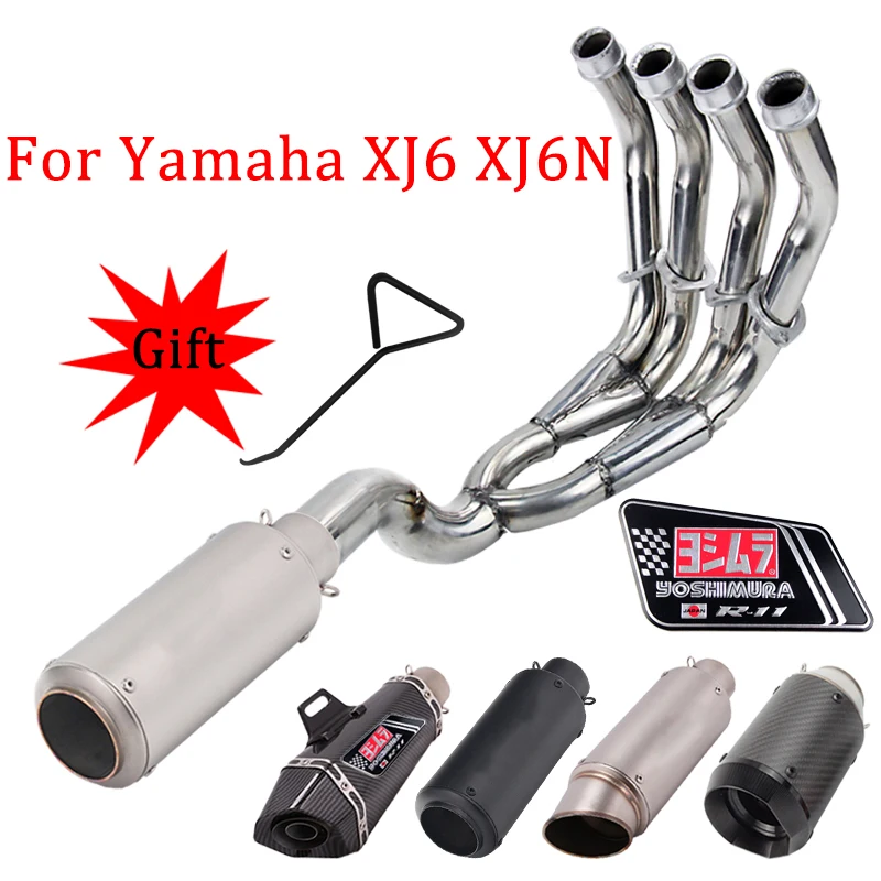 Sistema Di Scarico Moto Slip On Per Yamaha Xj6 Xj6N Tubo Di Collegamento Anteriore Moto Completamente Modificato Silenziatore Yoshimura Ak Elimina Sen