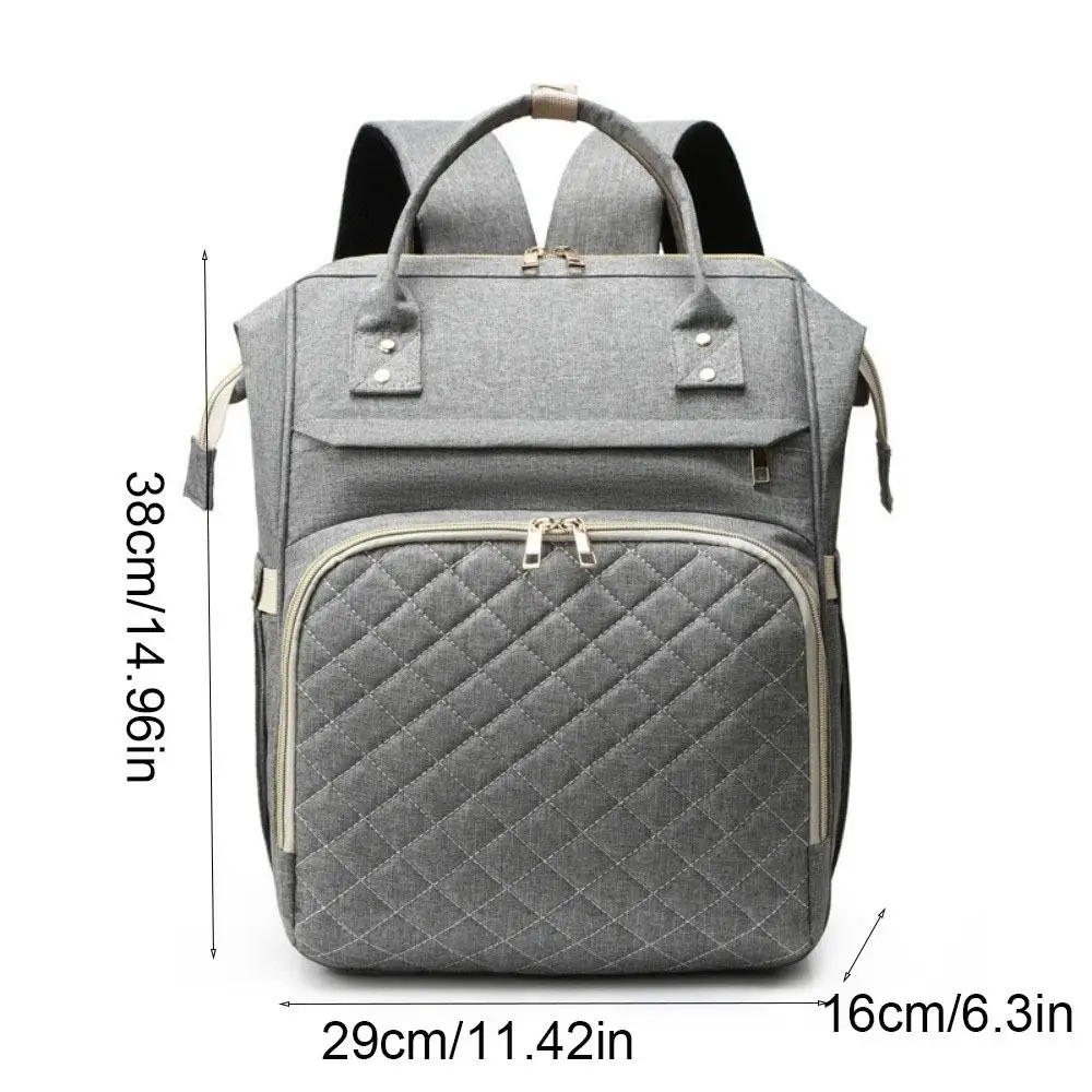 Nylon Mommy Bag Large Capacity Solid Color Maternity Travel Bag Multifunctional Hand-held Diaper Backpack Storage