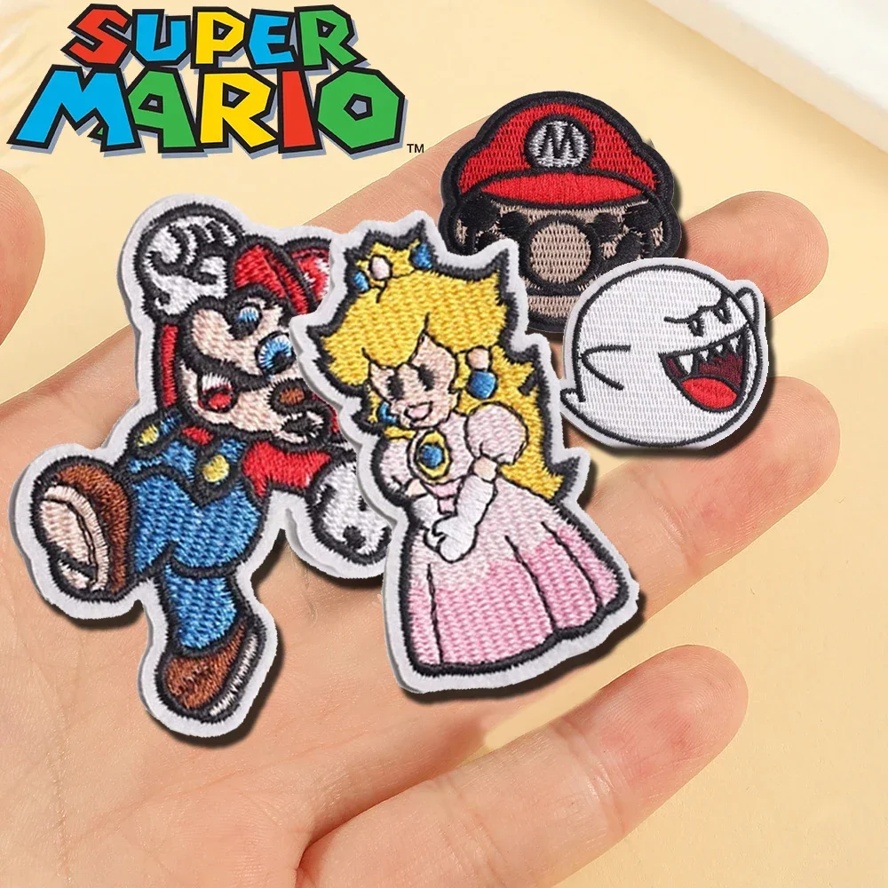 

Cute DIY Mario Bros. Embroidered Patch Adhesive Clothing Patch Yoshi Daisy Luigi Bowser Cloth Patch Clothing Jeans Accessories