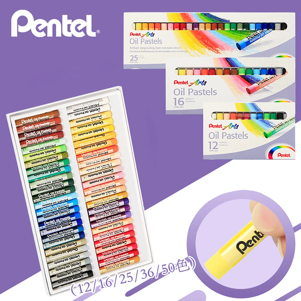 Japanese Pentel Oil Pastel Coloring Art Crayon 12/18/50-color Children&rsquo;s Washable Kindergarten Color Brush Set Chalk Pastels