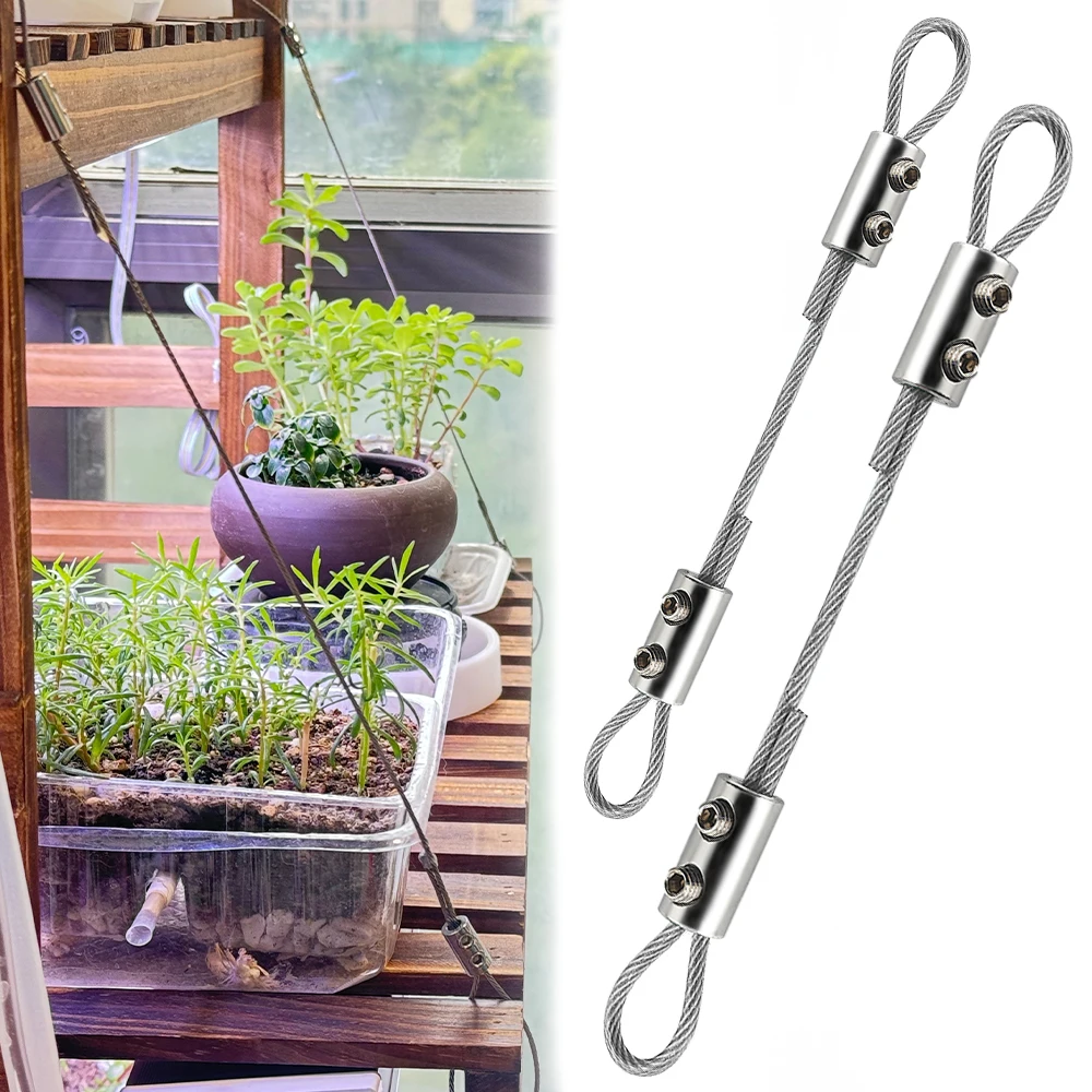 4PCS Adjustable 2mm 3mm Multi-Color PVC Stainless Steel Wire Rope Cable Fastener Kit For Hanging Pictures Bonsai Swings Cameras
