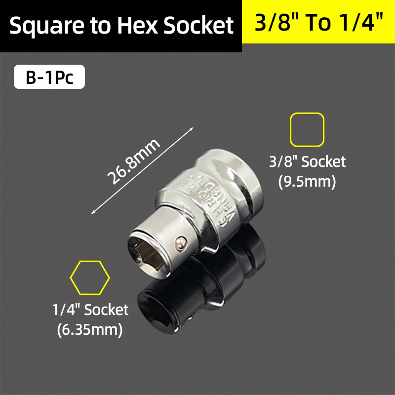 Hex Shank Socket Adapter Converter for Quick Change Bits - Repair Hand Tool Accessory