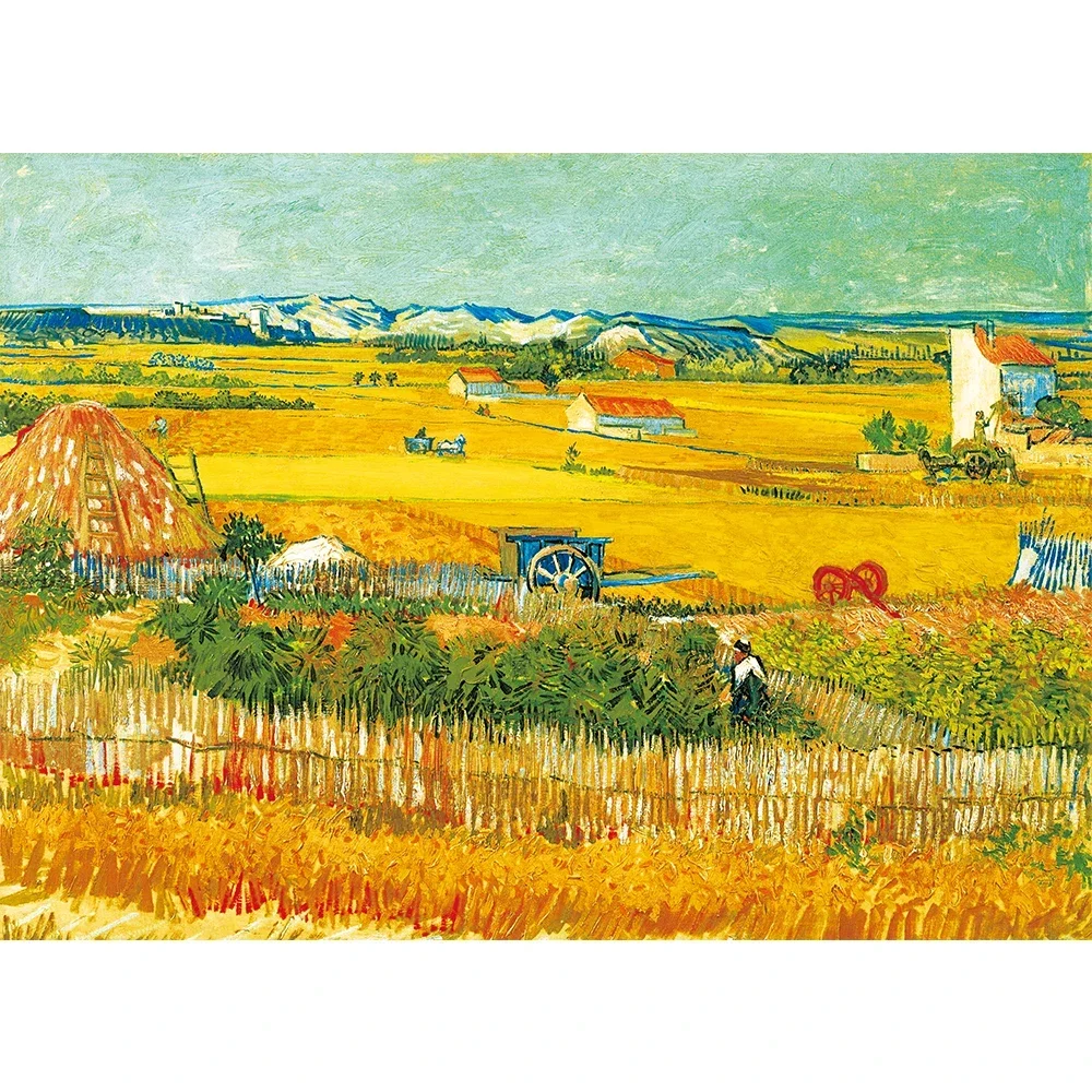 MaxRenard 68*49cm Jigsaw Puzzle 1000pcs Adult Fine Art Painting Collection Toys Van Gogh Bumper Harvest Home Wall Decoration 3