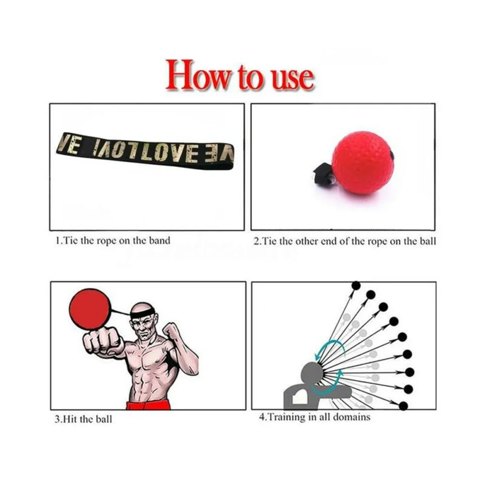 Trainer Boxing Speed Ball Sports Fitness Exercise Home Gym Reaction Ball Adjustable Headband For Punching Speed Reaction