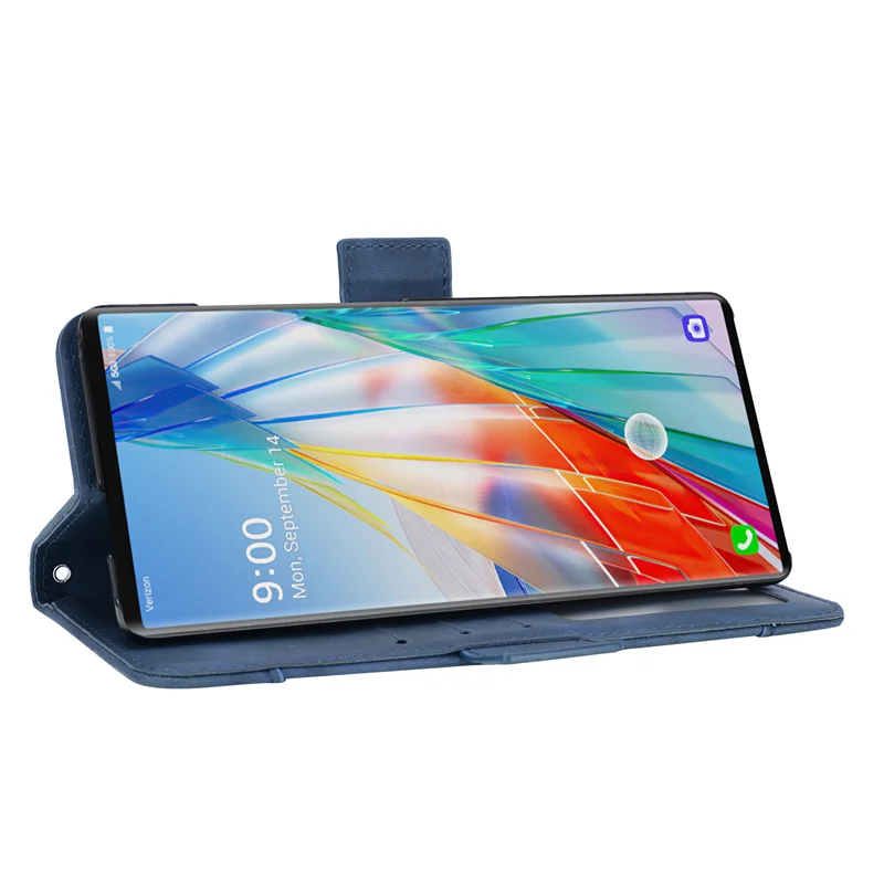LG Wing용 마그네틱 플립 커버 가죽 케이스, 럭셔리 멀티 카드 슬롯, LG Wing 5G 휴대폰 케이스에 적합