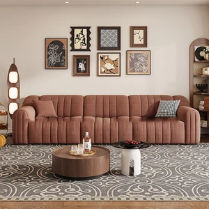 Design Normal Living Room Sofas Sleeper Light Luxury Accent High Fixed Arc Combined Leather Sofas Para El Hogar Home Furniture