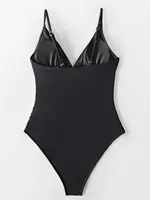 Women's One Piece Swimsuit Tummy Control V Neck Ruched Push Up Padded Bathing Suits Summer Beach Swiwear 5