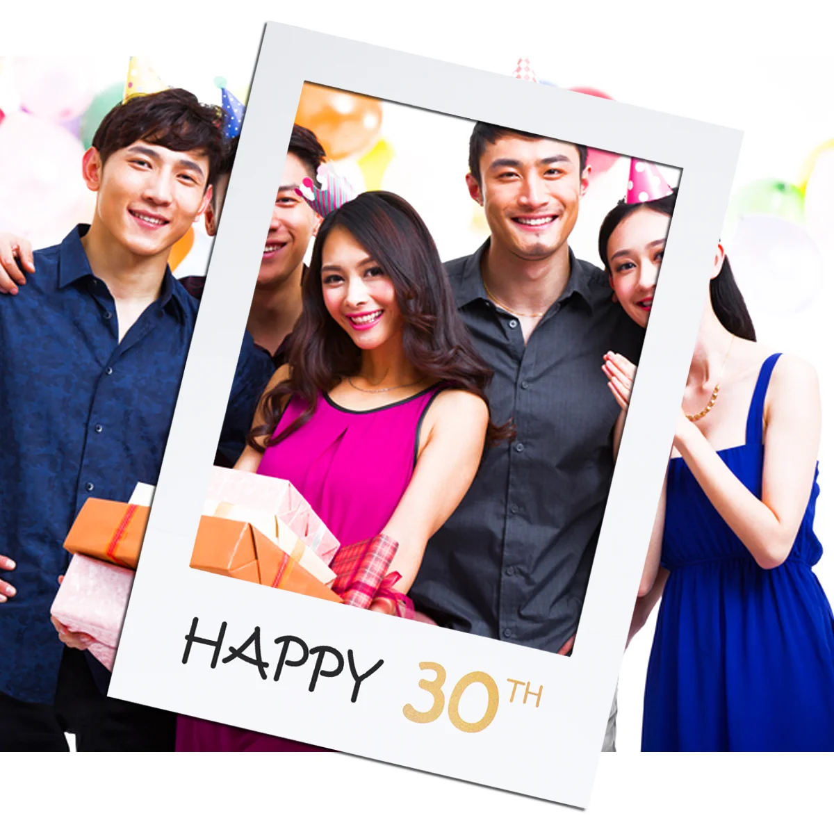 Happy 30th Anniversary Photobooth Props DIY Paper Birthday Booth Props for Party Favors Decoration Supplies