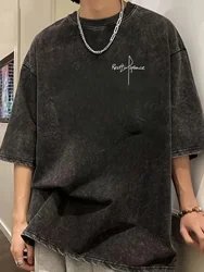 Vintage Gothic Style Washed T - Shirt - Unisex Oversized Casual Streetwear Tee - XXXL (Shxi1)