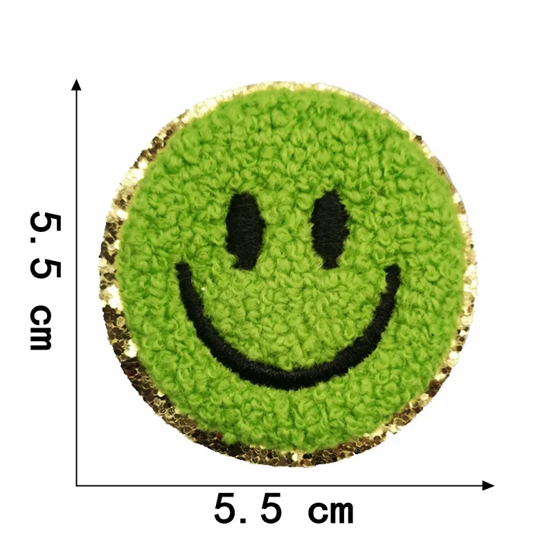 1Pcs Round Expression Smiley Face Patch Clothes Iron on Embroidered Sew Applique Cute Fabric Badge Garment Apparel Accessories 