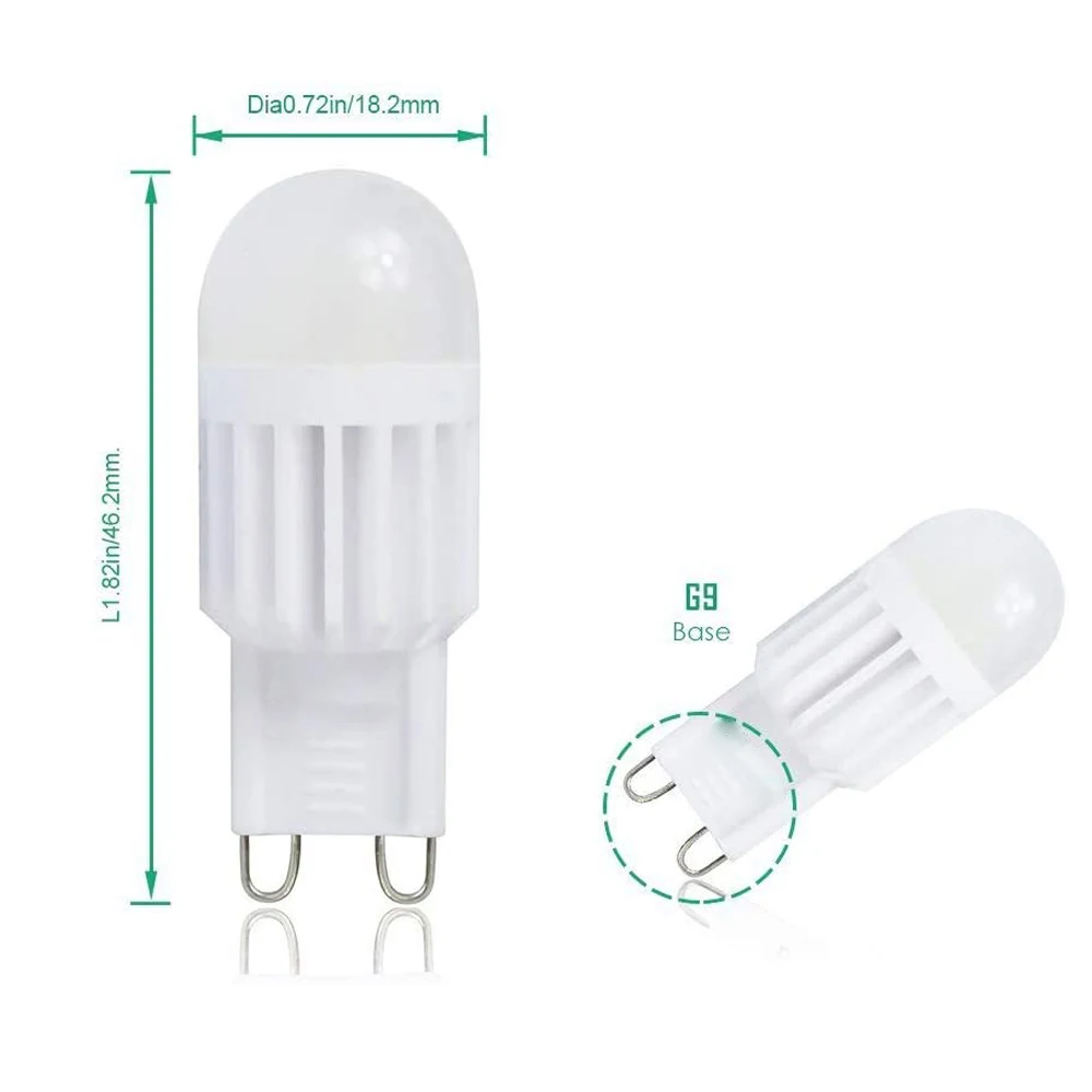 Ampoule G9 LED 2W, 20W 25W G9 Halogènes Equivalente, 300lm Blanc