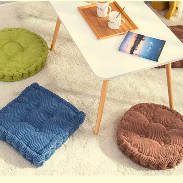 Coussin de siège capitonné grand carré rond épais coussin de chaise Tatami coussin d'oreiller de sol pour chaises de salle à manger de Patio de bureau à domicile 50x50 cm 5