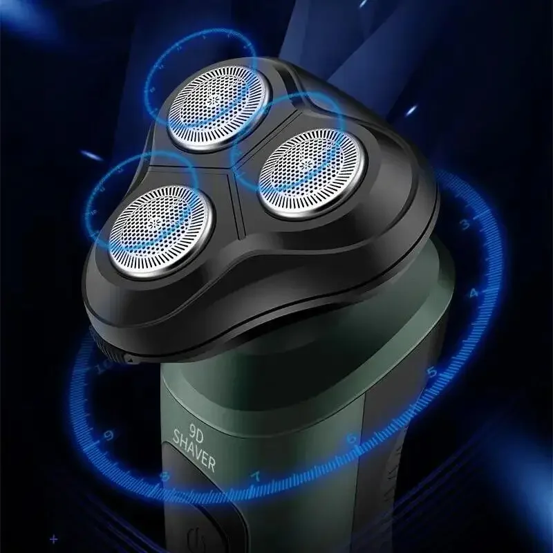 Waterdichte elektrische trimmer/scheerapparaat voor mannen, geschikt voor nat en droog gebruik, oplaadbare batterij, roterend scheerapparaat._voghion.com