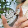 S999 Pure Silver Fashion Bracelet Three-Sided Crushed Ice Classic Sterling Silver Solid Bangle Fine Jewelry Gift New EW1004 4