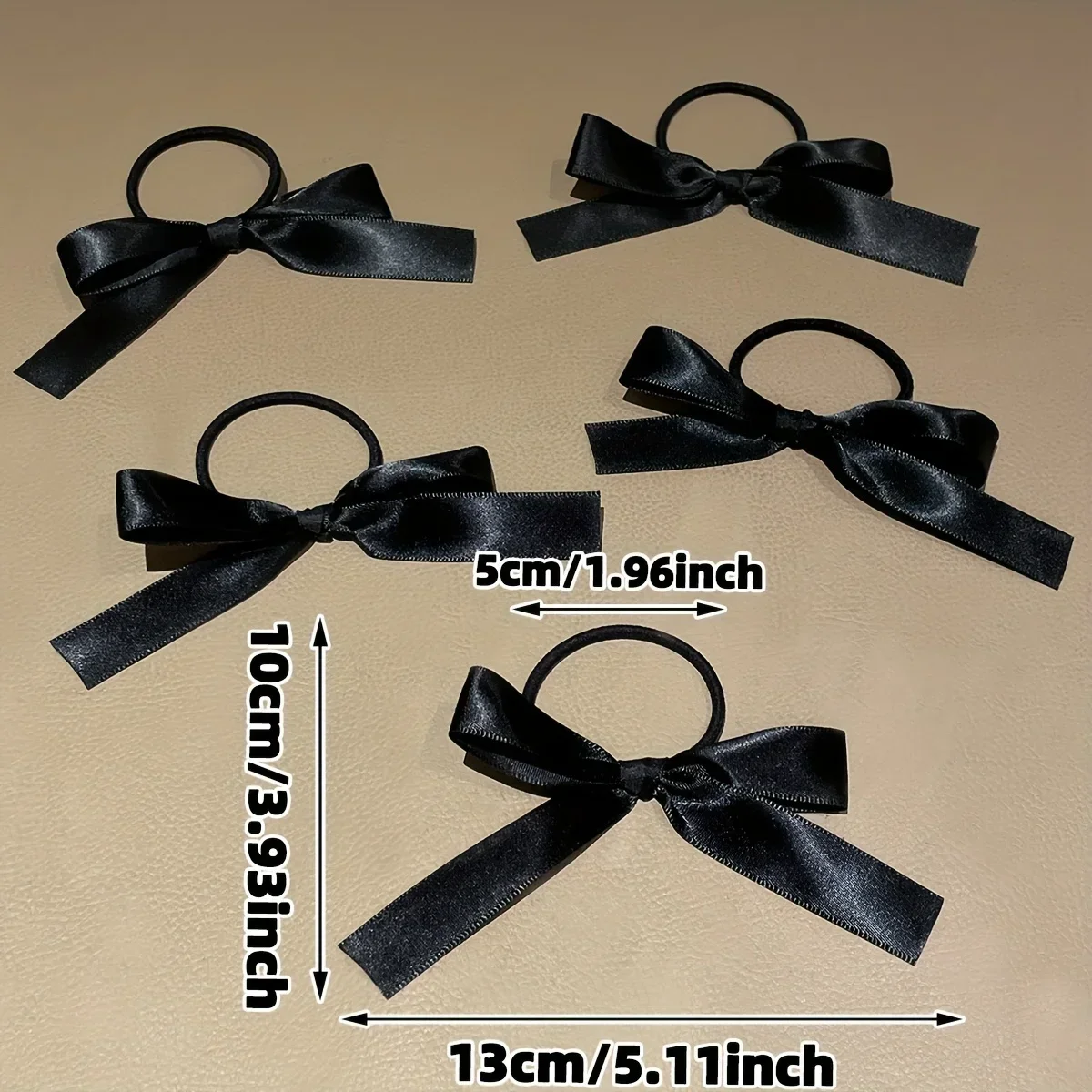 5PCS Women's Style, Fashionable and Cute, Black Bow Hair Tie, Suitable for Daily Use, Recommended Gift Hair Accessories