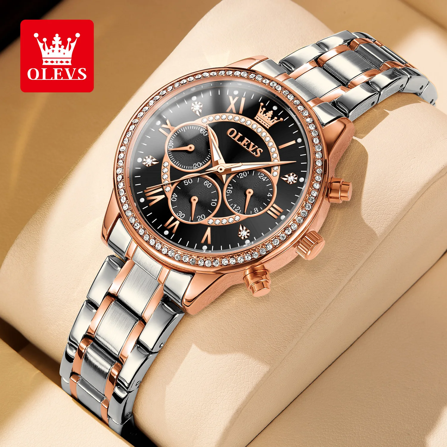 OLEVS TY715 ساعات نسائية حصرية أنيقة باللون الذهبي...