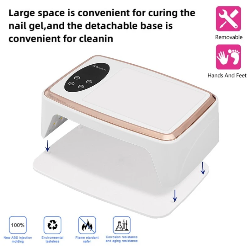 90 LEDS Nail Dryer LED Nail Lamp UV Lamp for Curing All Gel Nail Polish Motion Sensing Manicure Pedicure Salon Tool Big Space 4