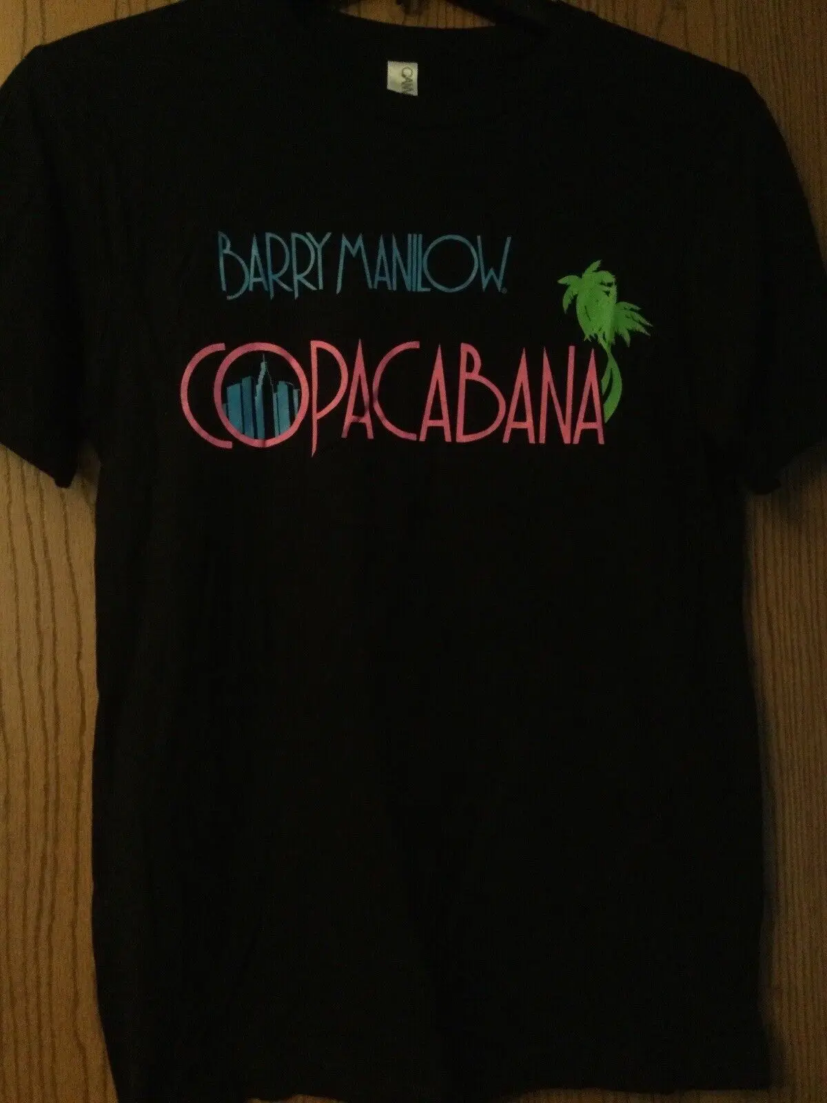 Barry Manilow-Camicia Nera-M-Canvas Maniche Lunghe O Corte