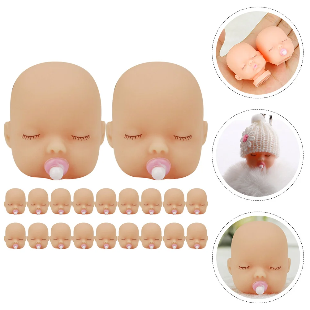 Mini Sleeping Baby Doll Head Handmade DIY Hand Painting Body Part Crafts Keychain Keyring Accessories For Children Gifts