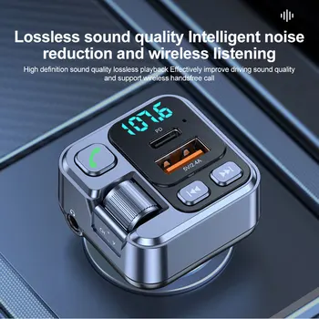 Bluetooth 5.1 FM Transmitter Car Charger 20W PD USB-C Fast Charger Car Radio with Mic for Wireless Hands Free Call MP3 Player 1