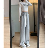 Lady Casual Daily High Waisted Sweatpants Women Drawstring Straight Leg Pants Girls Korean Slim Fit Thin Trousers - Image 3