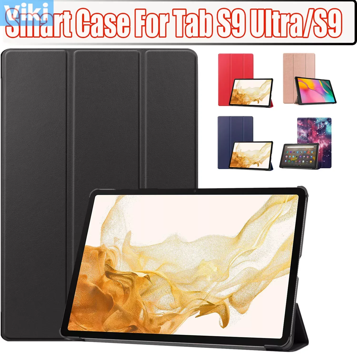 

Противоударный чехол для планшета Samsung Galaxy Tab S9 /S9 Ultra /S9 +/Plus, автоматический умный чехол из искусственной кожи с полной защитой