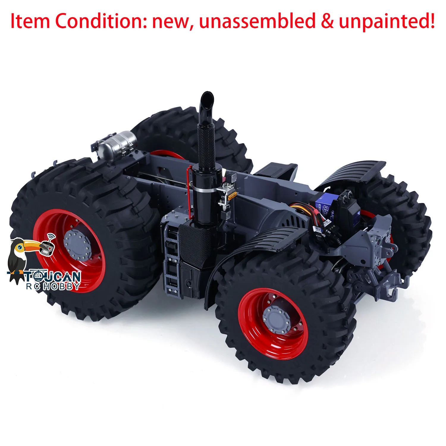 LESU 1/16 4X4 Metal Chassis Part Unpainted Kits for Toys AOUE-1050 RC Tractors Remote Control Car DIY Model with ESC Motor Servo 4