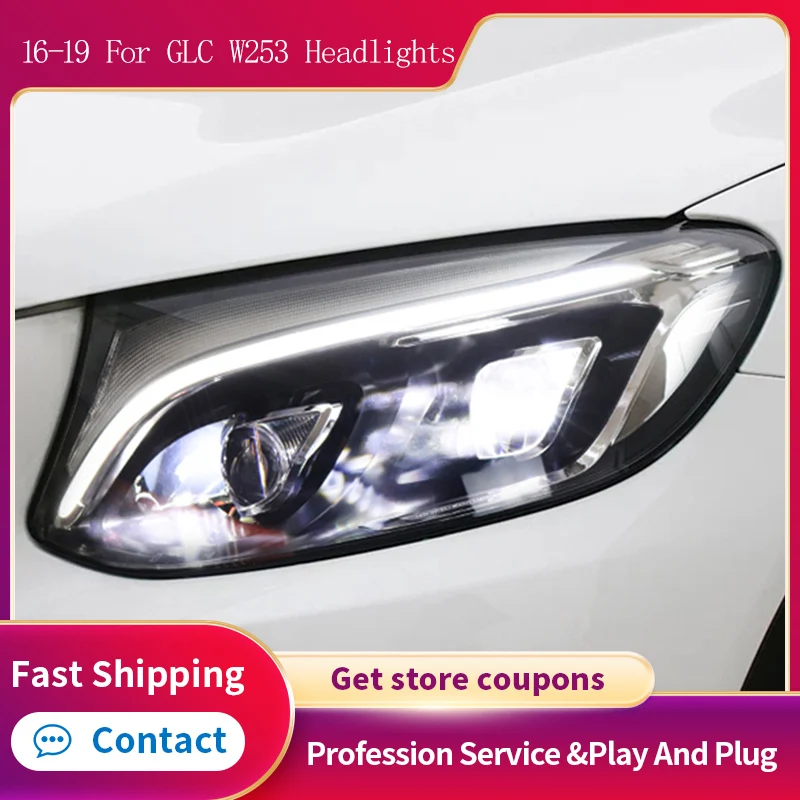 

Car Lights For GLC 2016-2019 LED Auto Headlight Assembly W253 GLC200 GLC260 GLC300 GLC350 GLC43 GLC63 Upgrade High Configure