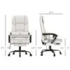 Massage Office Chair with 6 Vibrating Points, High Back Reclining Office Chair with Footrest and Remote, White 4