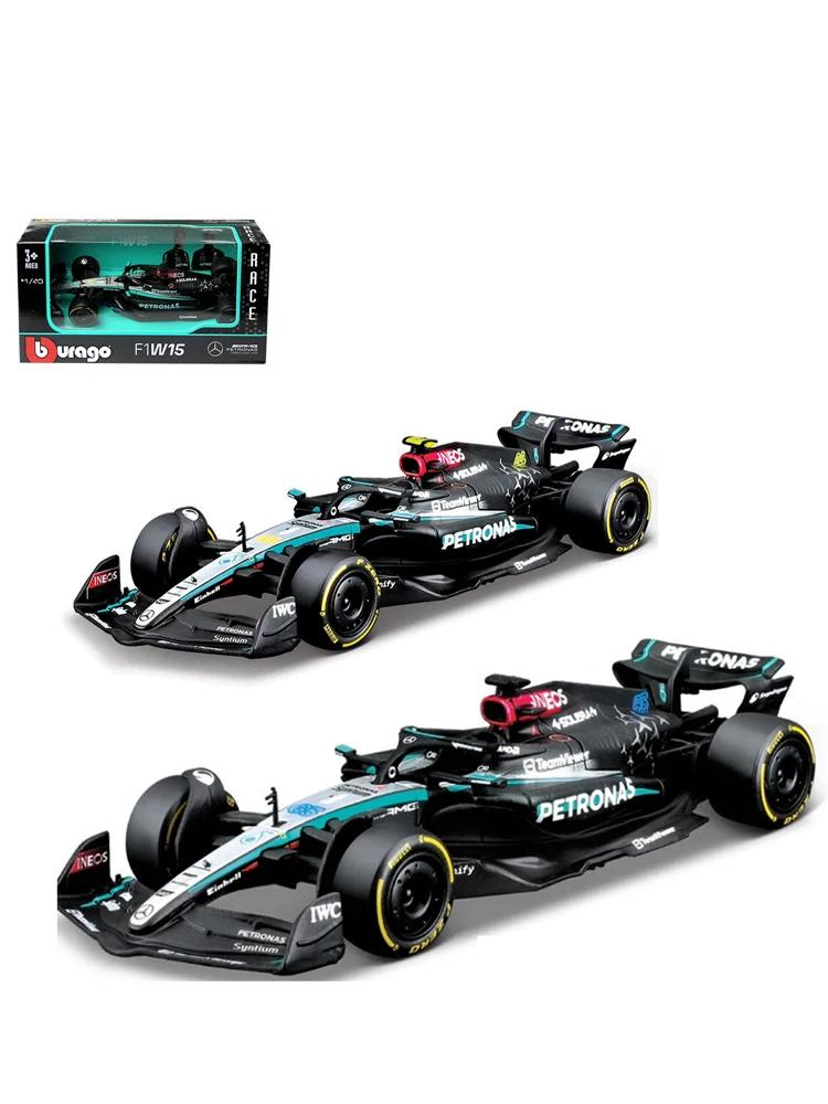 Bburago 1:43 Mercedes AMG 2024 W15 F1 Formula Car Die Cast Vehicles Collectible Model Racing Toys Model Cars W15 NO44 #63 5