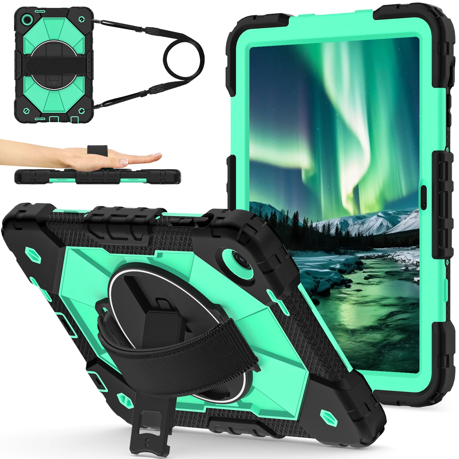 Enhanced Rugged Rotating Tablet Cover for Kids - Heavy Duty and Protective , 10.1 inch