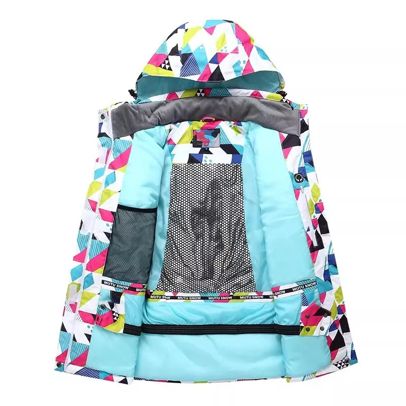 MUTUSNOW New Winter Women's Warm Snow Clothes Breathable Waterproof Ski Sport Hoodies Outdoor Female Snowboard Ski Jacket