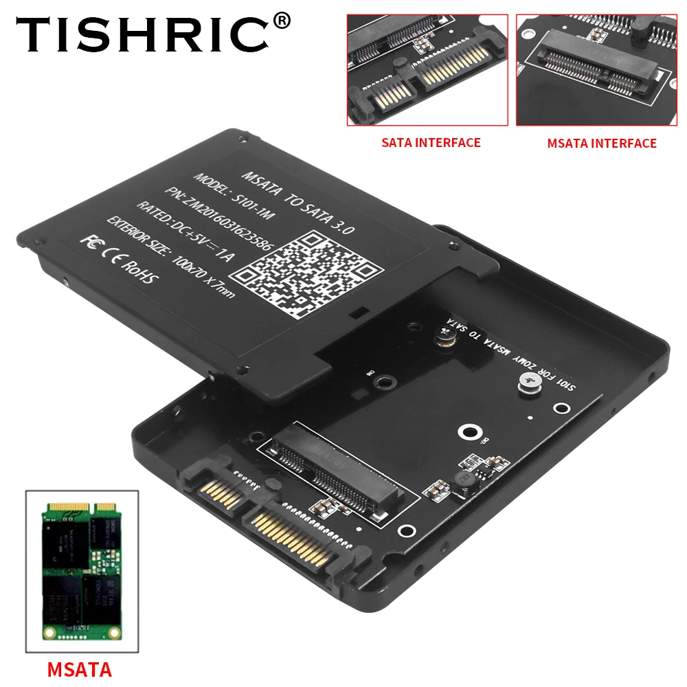 TISHRIC 솔리드 스테이트 하드 디스크 박스용 인클로저 케이스, SSD MSATA NGFF to SATA 3.0, 22 핀, 2.5 인치, 2242 2260/2280