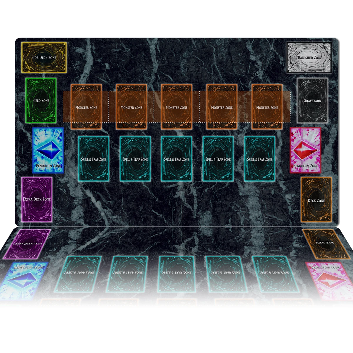 Yugioh-ゲームボード用プレイマット,輪ゴム付きラバーデスク