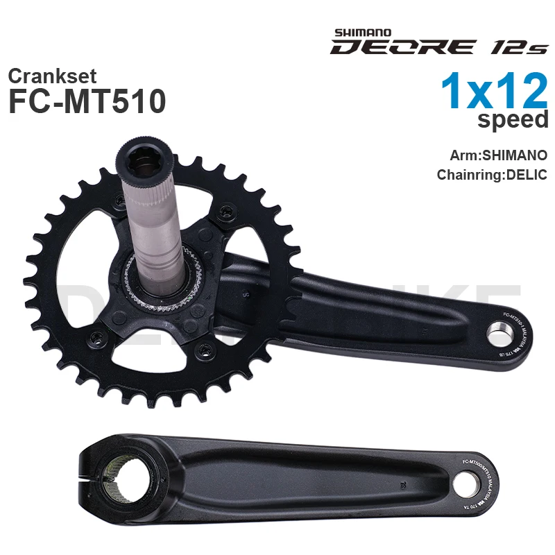 SHIMANO DEORE M6100 MTB Crankset FC-MT510-1 32T 34T Original or Original Arm with DELIC Chainring 34T 36T