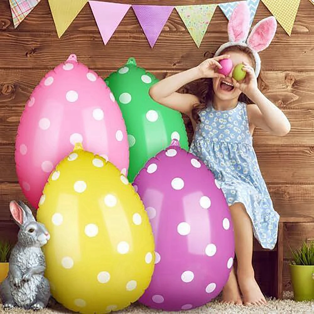 

Inflatable Easter Eggs Decorations 16/24 inch Easter Egg Outdoor Yard Decoration Colorful Lawn Garden Birthday Party Supplies