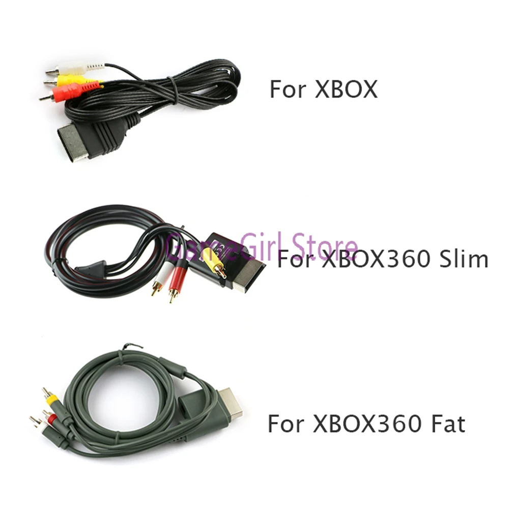 Cavo AV Audio Video Per Xbox 360 Slim – 1,8 Metri – Sostitutivo, In ABS, Colore Nero