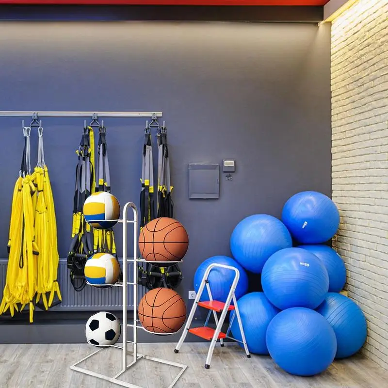 thumbnail image 5 of Estante de almacenamiento de baloncesto para niños en interiores, canasta de almacenamiento para colocar pelotas de fútbol, estante para colocar, soporte para voleibol de jardín de infantes, 5 of 6