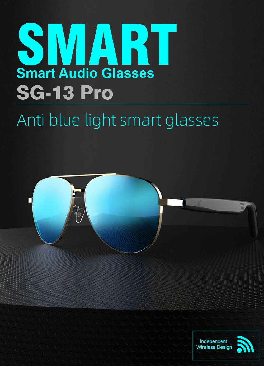 Description Picture 2 of itemSmart Wireless Bluetooth Glasses for Men And Women Fashion Anti-Blue Light Glasses with Music Playback And Phone Answering