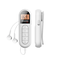 FM Portable Radio with Rechargeable Battery and Enhanced Digital Tuning (White)