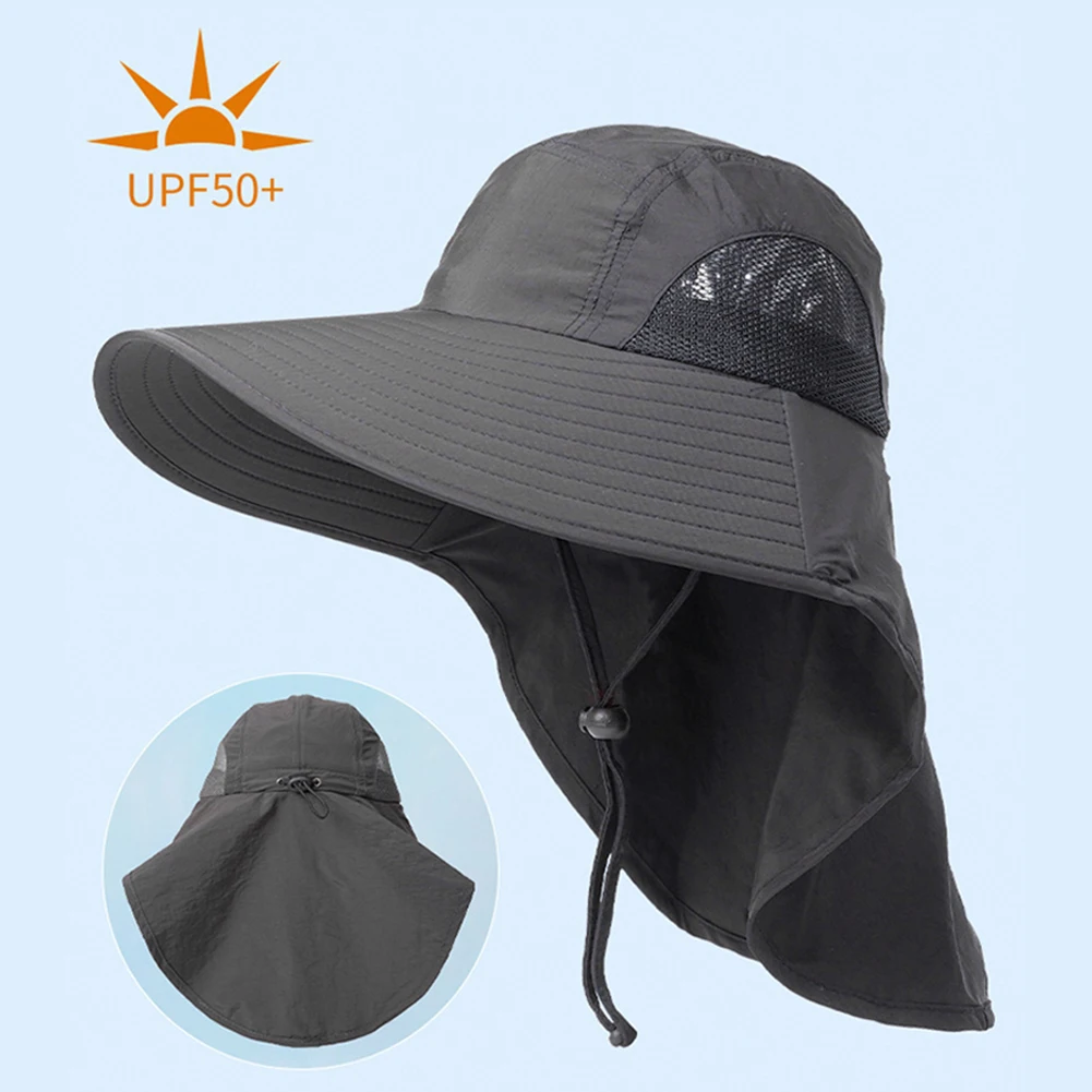 Description Picture 5 of itemOutdoor Fishing Hat Sun Protection Hat Foldable Mesh Fishing Hat with Neck Protection Safari Hiking Cap for Climbing Hiking