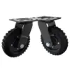 Swivel Heavy Duty Caster Wheel, 6 Inch*2, 800lb Capacity, Black Rim, Solid Rubber, Cast Iron,Outdoor, Flat Free for Carts, Dolly 1