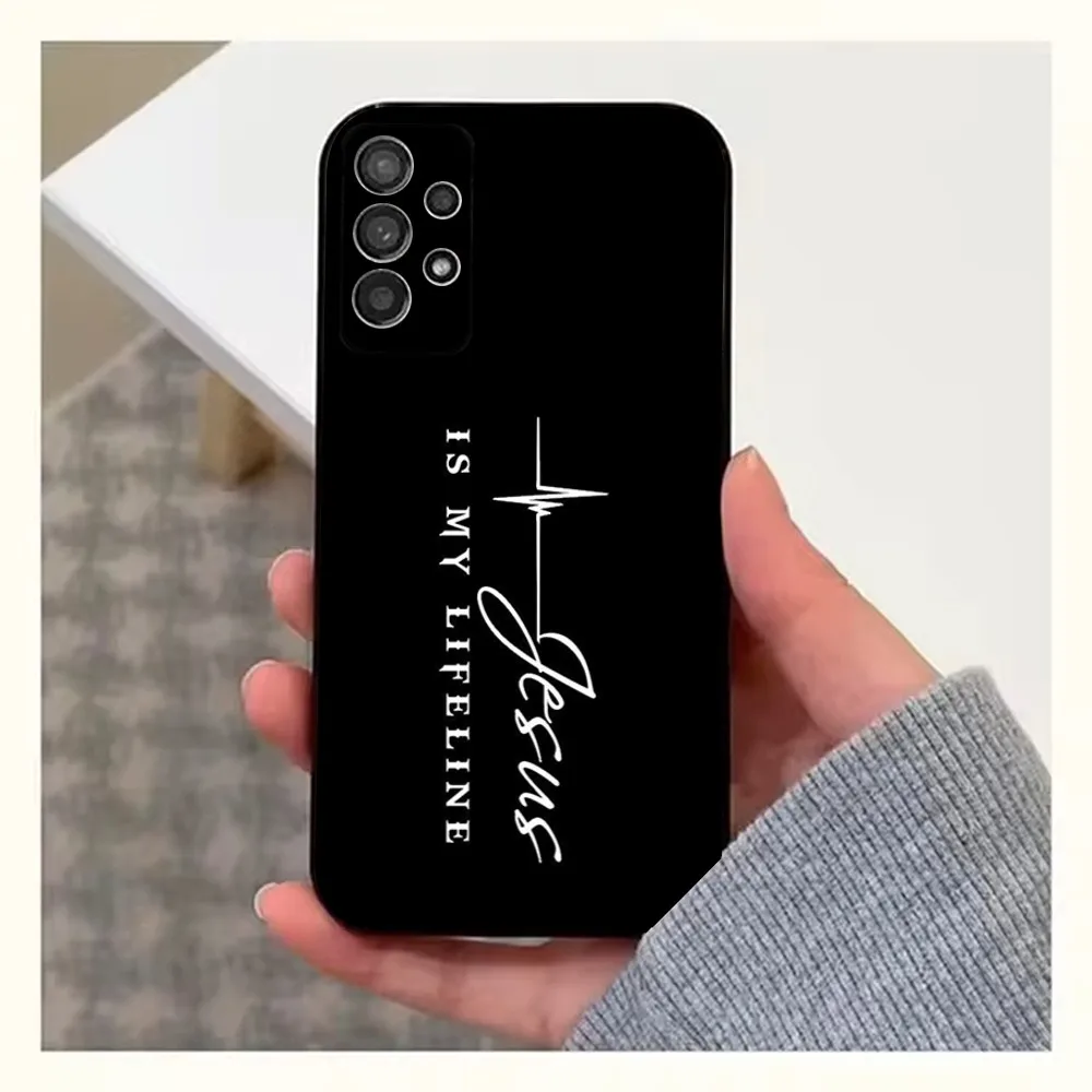 Spiritual Journey Black Silicone Phone Case - Inspirational Verse Design