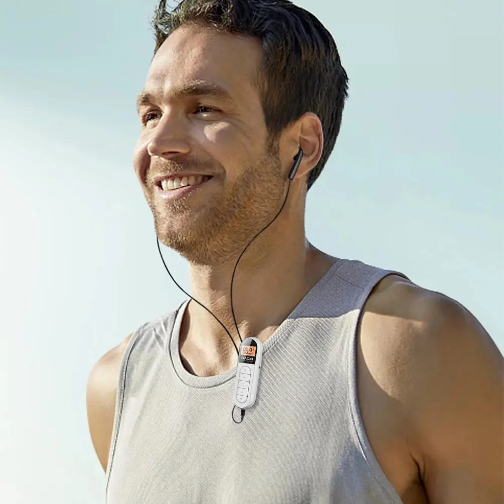 

2023 New Mini Portable Fm Radio With Clip Rechargeable Country Music Sports Games Walkman Radio For Hiking Walking Running C6f8