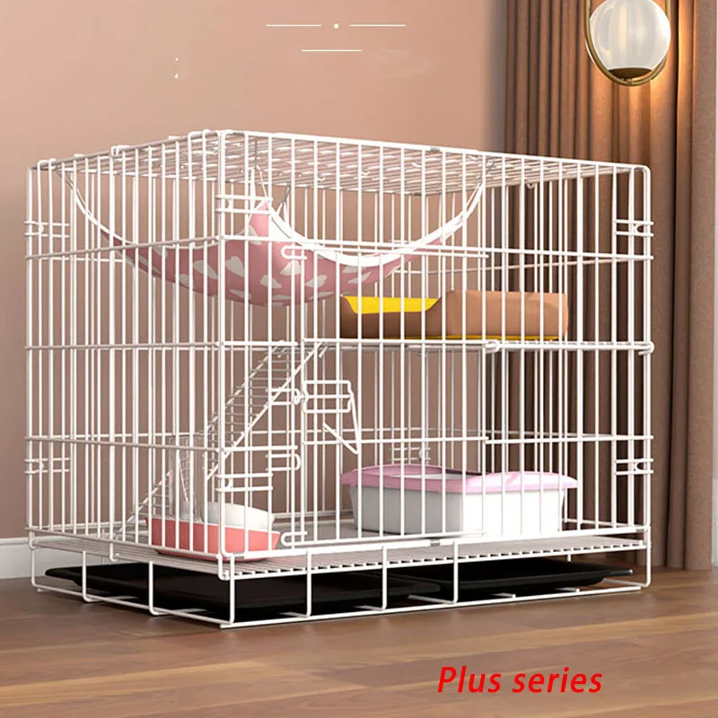 85x60x70cm THREE LAYERS LARGE price Pet cat cage villa indoor 3-tiers folded cattery articles cat house With roller