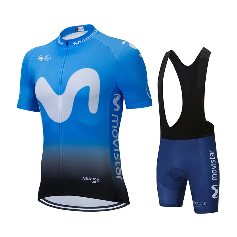 New Summer Movistar Team Cycling Jersey Sets MTB Breathable Bicycle Clothes Suits Bib Shorts Set Men Bike Clothing Ropa Ciclismo 6