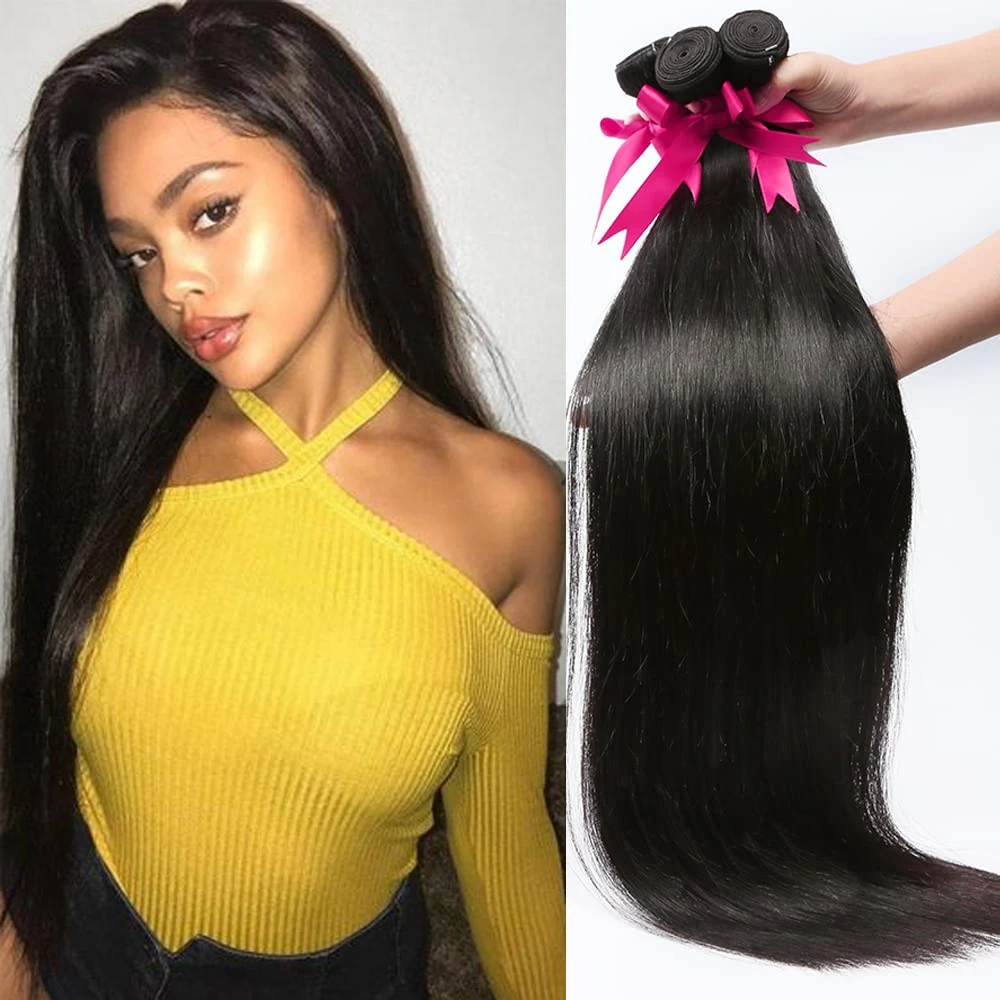 12A Straight Bundles 100% Huma Hair Extensions Weaving 1 3 4 Piece Brazilian Original Remy Human Hair Bone Straight Weave Bundle
