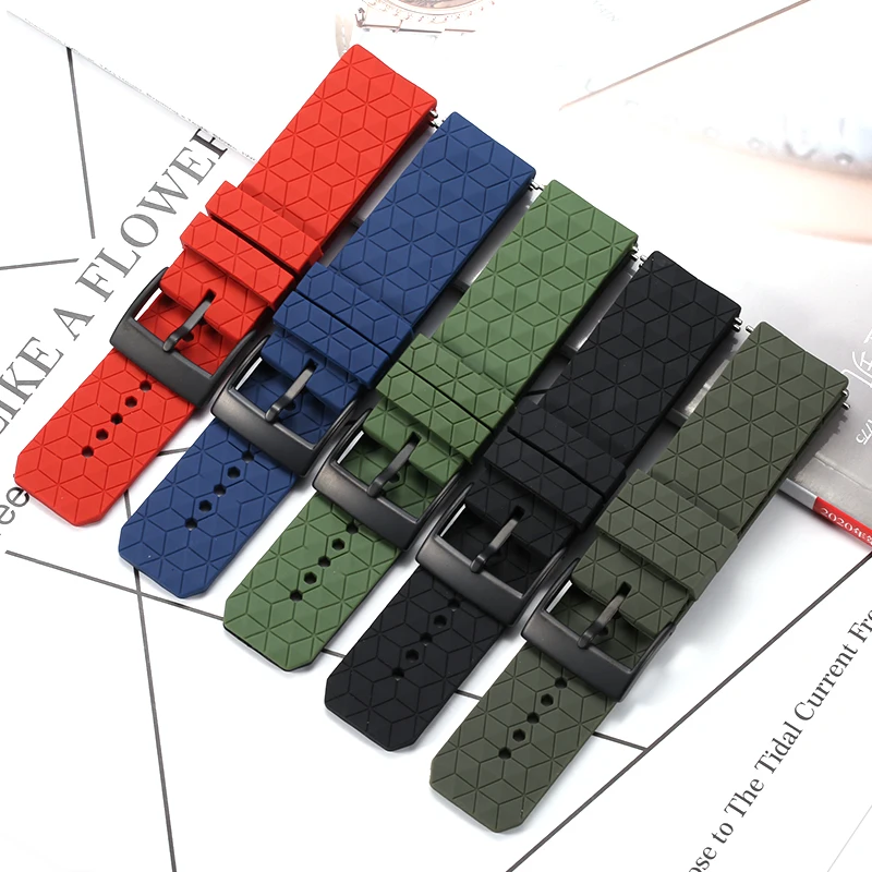 thumbnail image 2 of Correa de reloj de silicona suave adecuada para SUUNTO 7/9 Baro Spartan, pulsera deportiva de goma resistente al agua para hombre, 2 of 5