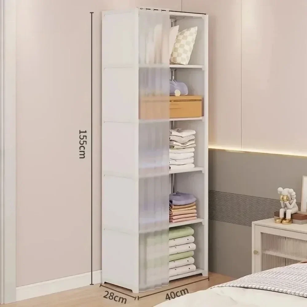 Storage Cabinet Cloth Wardrobe Fabric Wardrobe Dustproof Wardrobe Simple Assembly Storage Bedroom Open Storages Multi-layer Assembly Closet Organizer